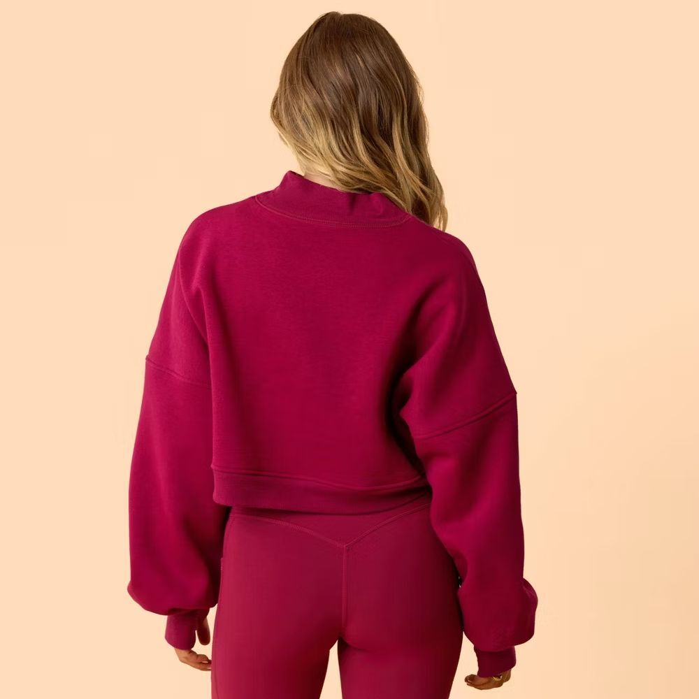 Marshmellow Mockneck Sweatshirt Burgundy - S - Picture 3 of 6
